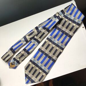 Vintage Format Men’s Silk Tie Geometric Design 58 Inches Long Necktie Fashion